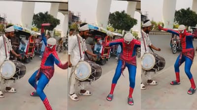 என்னப்பா இது புது கூத்தா இருக்கு…? ஸ்பைடர் மேன் உடையில் நடுரோட்டில் வெறித்தனமாக ஆடிய நபர்.. லைக்ஸ் மழை…!