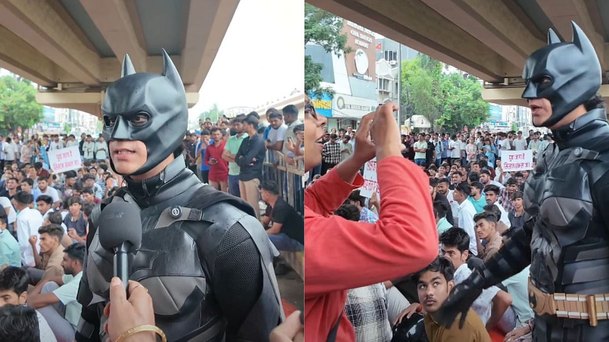 பேட்மேனுக்கு கூட நீதி வேண்டும்… நீட் தேர்வு போராட்டத்தில் சூப்பர் ஹீரோ காஸ்டீயூமோடு வந்த நபர்… இது என்ன கொஞ்சம் வித்தியாசமா இருக்கு… வீடியோ வைரல்..!
