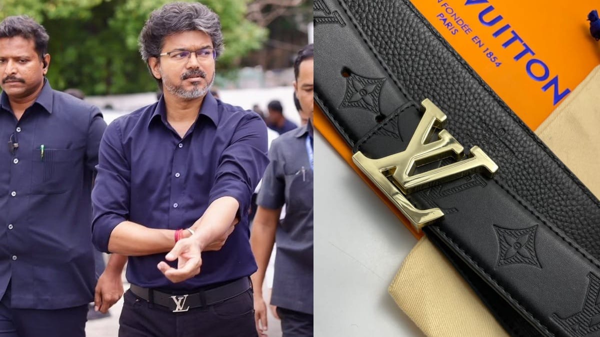 டக்கிங் ஆடையில் கெத்து காட்டிய சி.எம் விஜய்… இணையத்தை அலறவிடும் பிராண்டட் பெல்ட் ரகசியம்… விலை எவ்வளவு தெரியுமா..?