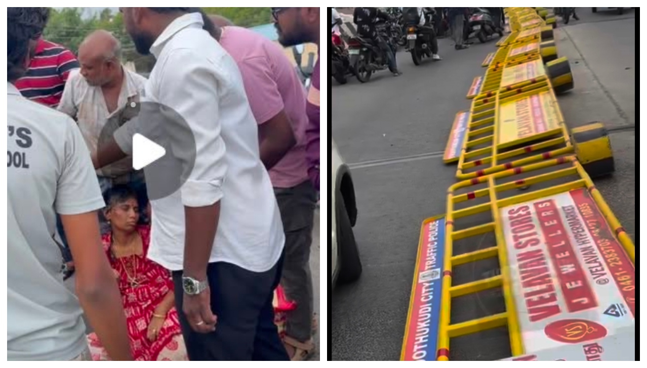தூத்துக்குடியில் கொடூரம்! காற்றில் பறந்த பேரிகார்டு… பெண்மணிக்கு நேர்ந்த விபரீதத்தால் கொந்தளிக்கும் மக்கள்!