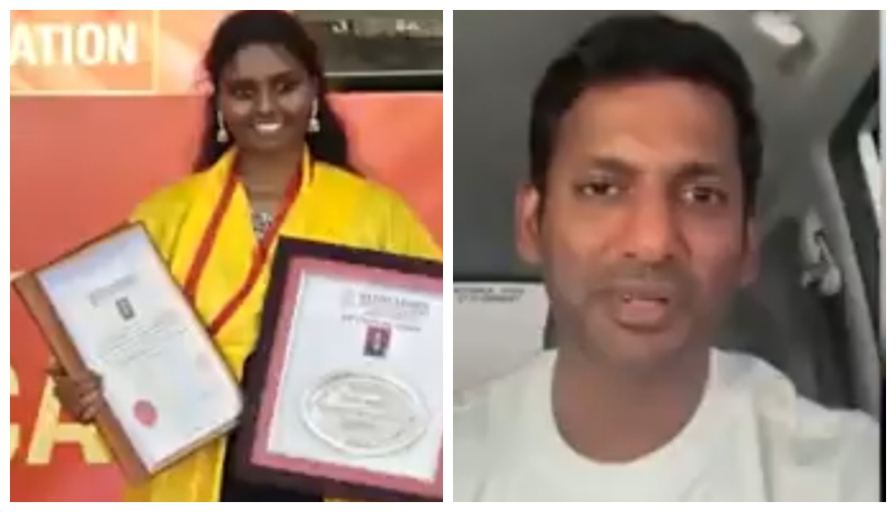 “என் பொண்ணு தங்கப்பதக்கம் வாங்கிருக்கா! – நெகிழ்ந்து போய் வீடியோ வெளியிட்ட நடிகர் விஷால்..!!”