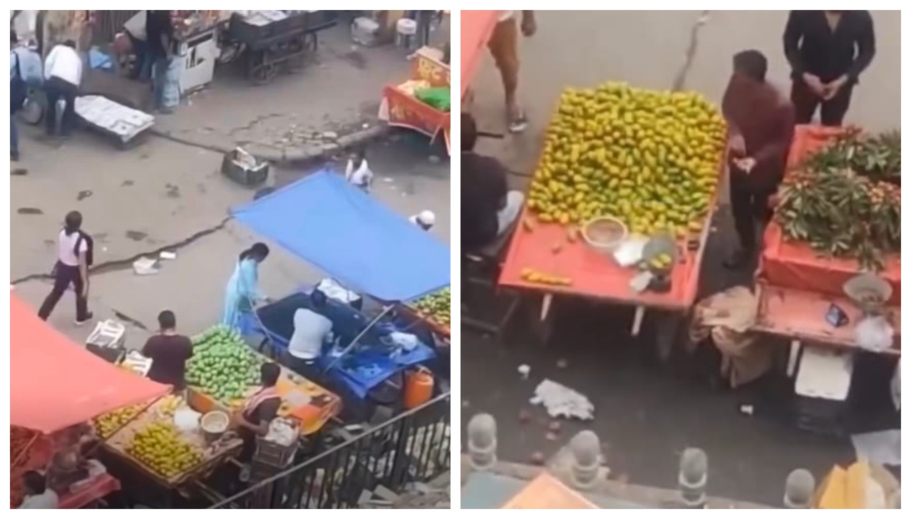 “என்னடா பகல் கொள்ளையா இருக்கு….?” நல்ல பழத்தைக் காட்டிட்டு…. கடைசியில அழுகுன பழத்தை  பையில போடுறீயா….? எடைபோடும் தராசில் மறைந்திருக்கும் அதிர்ச்சியூட்டும் ஏமாற்று வேலை அம்பலம்….!!
