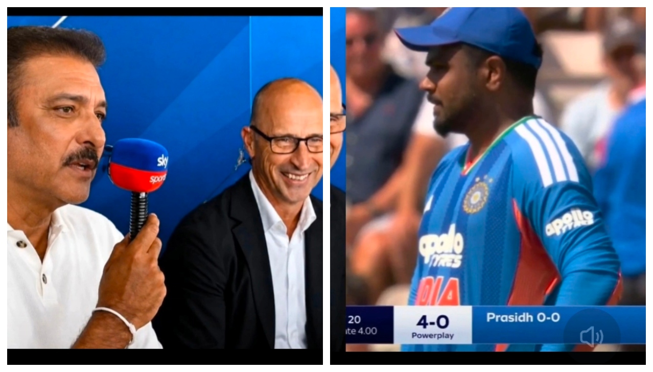 “நேத்து வைபவ், இன்னைக்கு சஞ்சு சாம்சனா….?”  என்ன நடக்குது இங்க….? இந்திய அணியின்  செலக்ஷனை வெளுத்து வாங்கிய ரவி சாஸ்திரி…. பிளேயிங் லெவன் அரசியலை உடைத்த முன்னாள் பயிற்சியாளர்….!!