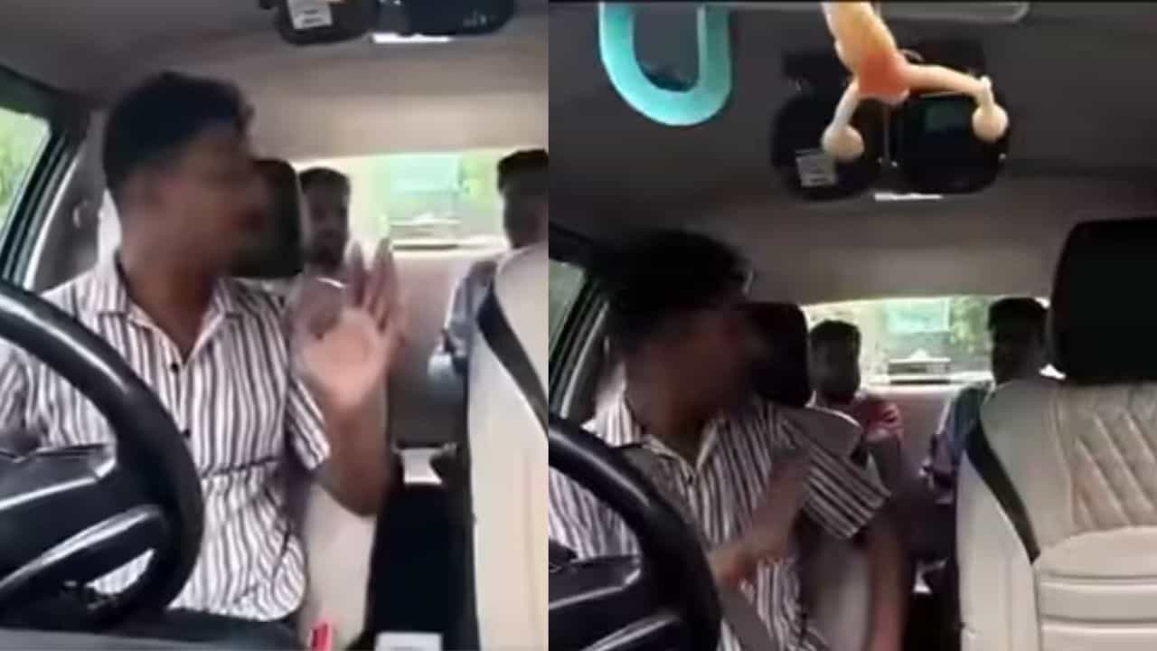 “காசு கொடுத்தா என்ன வேணாலும் பண்ணலாமா….?” அனுமதியின்றி சிகரெட் பற்றவைத்த நபர்….  நடுவழியிலேயே காரை நிறுத்தி ஓட்டுநர் செய்த செயல்…. வைரல் வீடியோ….!!