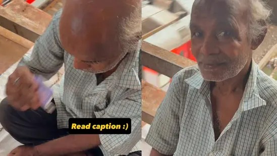 நான் டெய்லி ஆபீஸ் போற வழியில இருப்பாரு..! இன்னைக்கு தான் பார்த்தேன்.. ரூ.5-க்கு மேல ஒரு பைசா கூட வாங்கல.. ஆனாலும் 100 ரூபாய் கொடுத்துட்டேன்… கலங்க வைத்த காணொளி..!