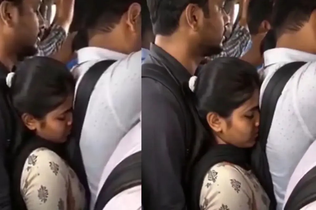அந்த பொண்ணு ரொம்ப பாவங்க..! “சுற்றிலும் ஆண்கள்”.. ஜென்ஸ் கூட்டத்துக்குள் தனித்து நிற்கும் இளம்பெண்… உடம்பில் கை வைத்து அத்துமீறிய காமுகன்… பகீர் வீடியோ…!!