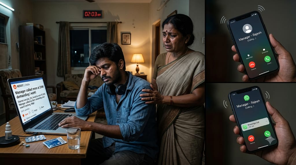 காலை 9 டூ 6..! “ஆனாலும் நள்ளிரவு 2 மணி வரை வேலை பார்க்கணுமாம்”… இரவில் போன் போட்டு ஊழியரின் தாயாரை மோசமாக திட்டிய கார்ப்பரேட் நிறுவனம்… ரத்தத்தை கொதிக்க வைக்கும் பதிவு..!!