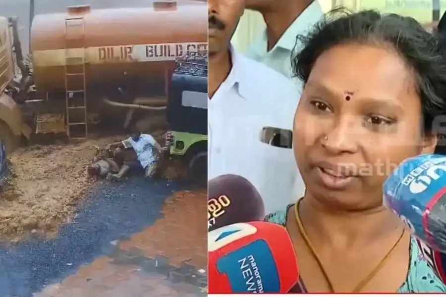 “இன்னும் ஒரு சில நிமிஷம் அங்க நின்னிருந்தா உயிரோட புதைஞ்சிருப்போம்….!” பஸ் ஸ்டாப்பில் காத்திருந்த தம்பதிக்கு  நடந்த விபரீதம்….  நொடிப் பொழுதில் உயிர் பிழைப்பு….!!!!