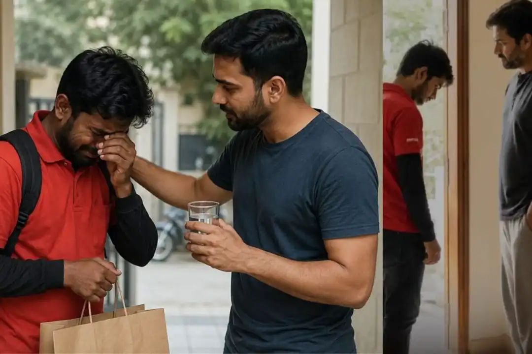 “₹4000 செலவு பண்ணி ஒரு உயிரையே காப்பாத்தியிருக்கார்.. பசிக்காக வந்த டெலிவரி பாய்.. ஆனா அவரோட தலைவிதியே மாறிடுச்சு.. கண்ணீரை வரவழைக்கிற சம்பவம்..!!”