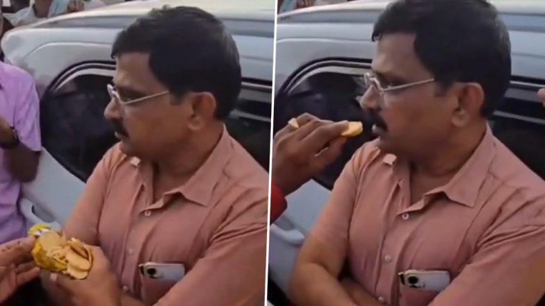 கெட்டுப் போச்சா இல்லையான்னு சாப்பிட்டு பார்த்தாதானே தெரியும்..! “காலாவதியான பிஸ்கட்டை உணவுத்துறை அதிகாரியின் வாயில் திணித்த மக்கள்”… வைரலாகும் பரபரப்பு வீடியோ..!