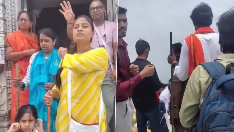 ஹரஹர மகாதேவ்..! “இந்த மலையில் எப்படி நீங்க இந்த கோஷத்தை போடலாம்”… மல்லு கட்டிய இளம் பெண்… வெடித்த சண்டை.. என்ன நடந்தது..? வைரலாகும் வீடியோ..!