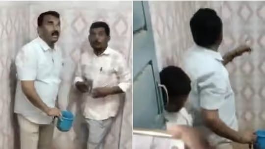 அடக்கடவுளே..! அரசு அலுவலகத்தில் டாய்லெட்டை சுத்தம் செய்த அமைச்சர்… என் கண்ணையே என்னால நம்ப முடியல.. ஆனா உண்மை இதுதான்… பரபரப்பை ஏற்படுத்திய வீடியோ..!