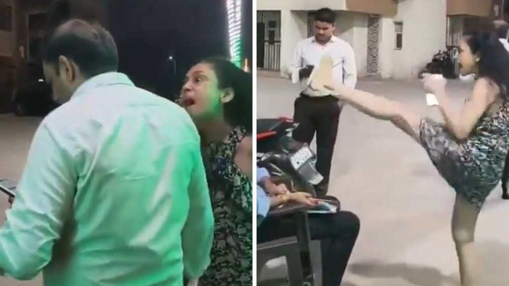 ஏய்..! பேட்ட ரவுடி போல… நான்தான் ஆர்டர் பண்ணேன்… டெலிவரி ஊழியரை உள்ளே விடமாட்டியா..? முகத்தில் ஓங்கி குத்தி கால்களால் மிதித்து செக்யூரிட்டிகளை வெளுத்து வாங்கிய இளம்பெண்… ரகளை வீடியோ..!