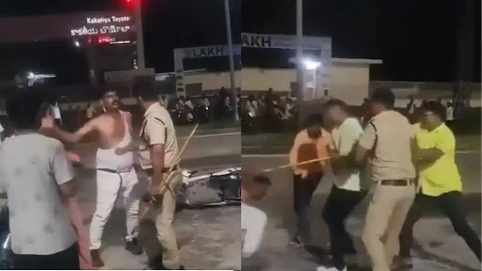 “நடு ரோட்டில் நீங்களே இப்படி அடிச்சுக்கிட்டா அப்புறம் மத்தவங்கள கேக்கவா செய்யணும்”… போதையில் போலீஸ்காரர் அட்ராசிட்டி… நடு ரோட்டில் லத்தியால் அடித்து மல்லுக்கட்டிய காவலர்கள்.. அதிர்ச்சி காணொளி.!