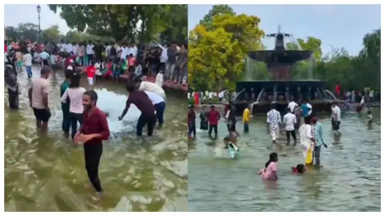 “இந்தியா கேட் ஃபவுண்டன்ல இப்பிடி நீச்சல் அடிச்சா அப்புறம் எதுக்குப்பா போர்டு வச்சிருக்காங்க?” – வைரலாகும் பொறுப்பற்ற செயல்!.. வைரலாகும் வீடியோ..!!!