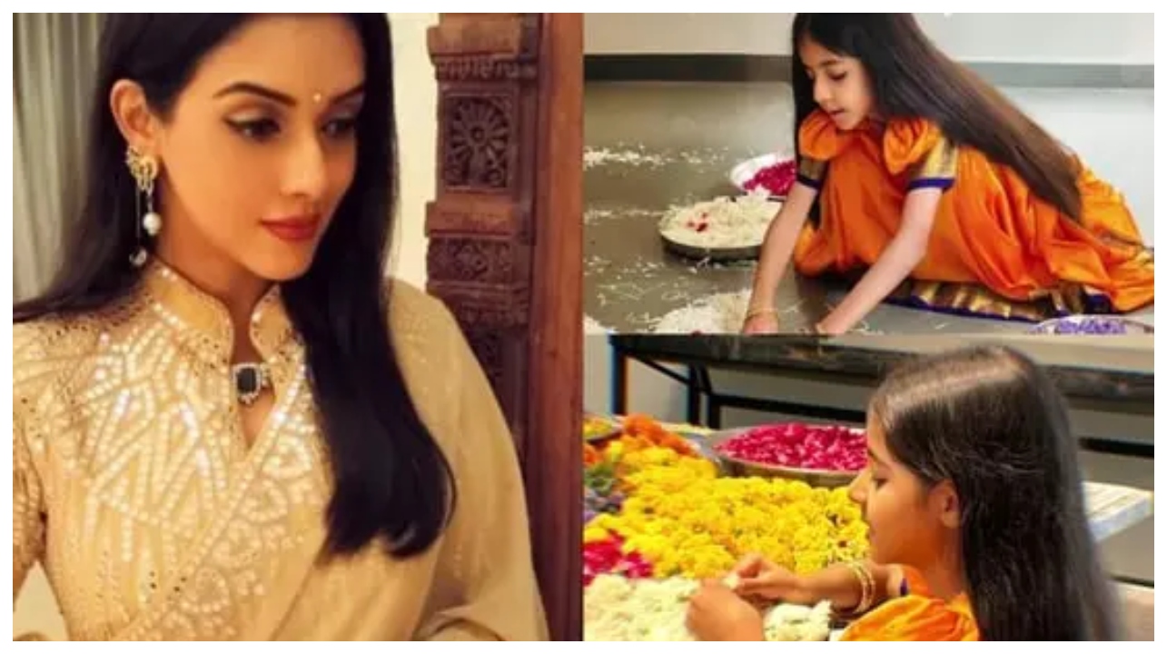 “அடடா… அப்பாவும் மகளும் சேர்ந்து பண்ற சுட்டித்தனத்தை பாருங்களேன்!”.. ஓணம் பண்டிகையை பூக்கோலத்துடன் கொண்டாடிய அசின் குடும்பம்… குவியும் லைக்ஸ்கள்..!!!