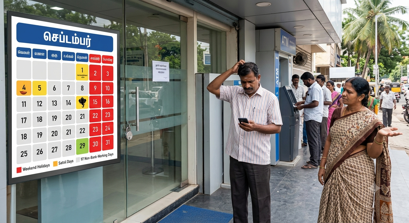 மக்களே உஷார்..! செப்டம்பரில் மட்டும் 16 நாட்கள் வங்கிகளுக்கு லீவு… எந்தெந்த தேதின்னு உடனே நோட் பண்ணிக்கோங்க…!!!