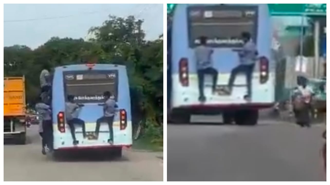 “பஸ்ஸுக்கு பின்னாடி தொங்குறதுக்கு பேரு வீரமா…?”. பள்ளிச் சீருடையில் மாணவர்கள் செய்த… அந்த ஆபத்தான காரியம்.‌… மொபைல் ஆப் மூலம் அதிரடி நடவடிக்கை.‌…!!