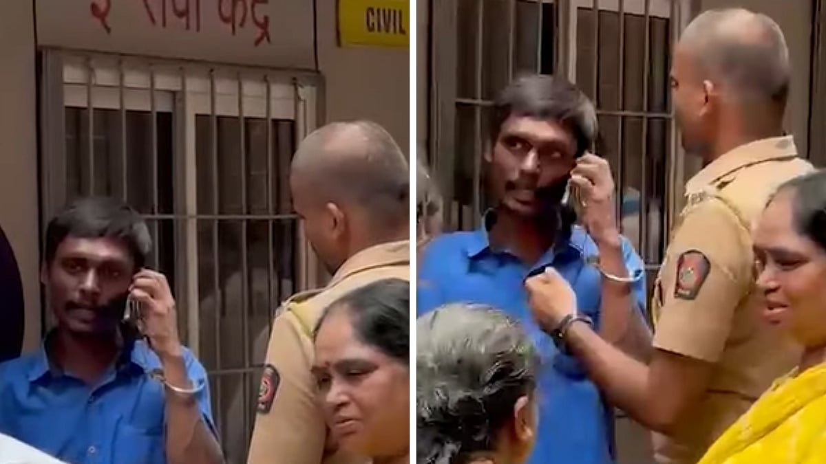 “கைல விலங்கு, காதுல போன்!”போலீஸாரை மிரள வைத்த கைதி!” – நீதிமன்ற வளாகத்தில் பகிரங்கமாக நடந்த சம்பவம்… வைரலாகும் வீடியோ…!!”
