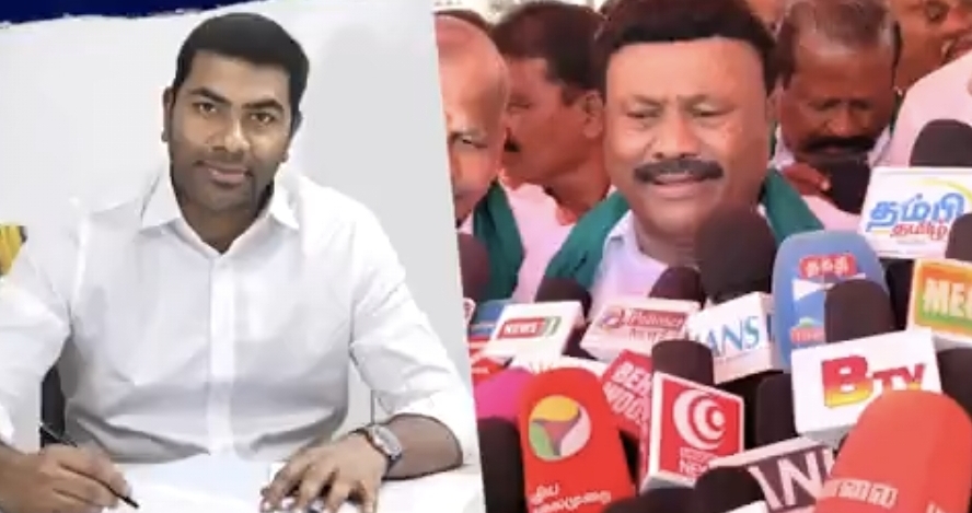 “எம்ஜிஆர் ஆட்சியா….? வெட்கக்கேடா இல்ல” ராஜினாமா பண்ணிட்டு போங்க…. ஆதவ்-வை வறுத்தெடுத்த திண்டுக்கல் சீனிவாசன்….!!