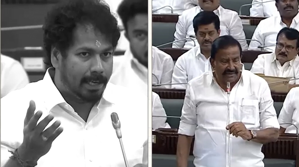 “நீங்க கட்டுன வீட்ட போயி பாருங்க” நேருவை வறுத்தெடுத்த அமைச்சர் வினோத்…. சட்டசபையில் பறந்த பொறி….!!