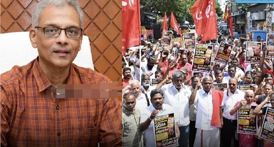 “தலைமைச் செயலாளரை உடனே பதவி நீக்கம் செய்” சென்னை சைதாப்பேட்டையில் சிபிஐ(எம்) அதிரடி ஆர்ப்பாட்டம்…. கொந்தளிக்கும் பெ.சண்முகம்….!!