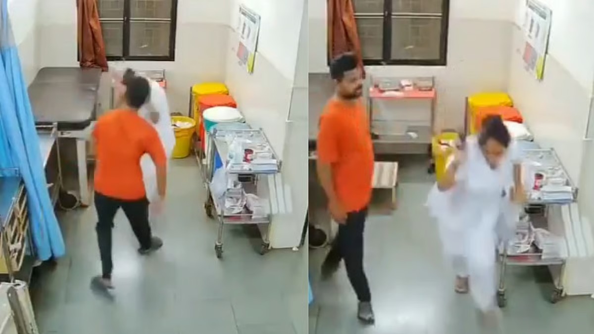 இரவு நேரம்..! டாக்டர் எங்கே..? ஐசியூவில் செவிலியருக்கு கன்னத்தில் பளார் விட்ட நபர்… ஓட ஓட விரட்டி தாக்குதல்… வைரலாகும் அதிர்ச்சி காணொளி…!