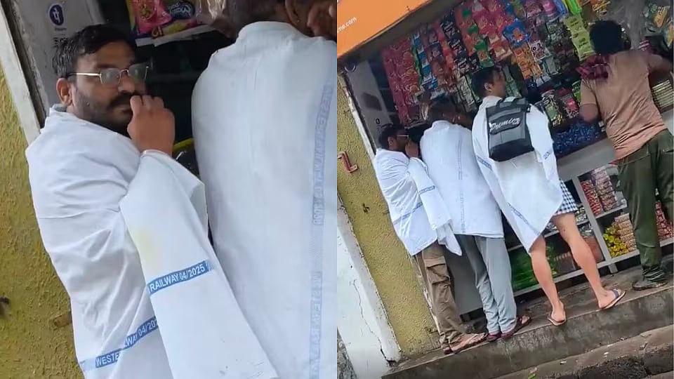 “என்னடா பண்ணி வச்சிருக்கீங்க….!” ரயில்வே துணியை மேல போர்த்திட்டு சுற்றும் நபர்கள்…. 100 கோடி ரூபாயை இப்படியா ஆட்டைப் போடுவீங்க….? கேமராவில் மாட்டிக்கொண்ட அதிர்ச்சி காட்சி….!!