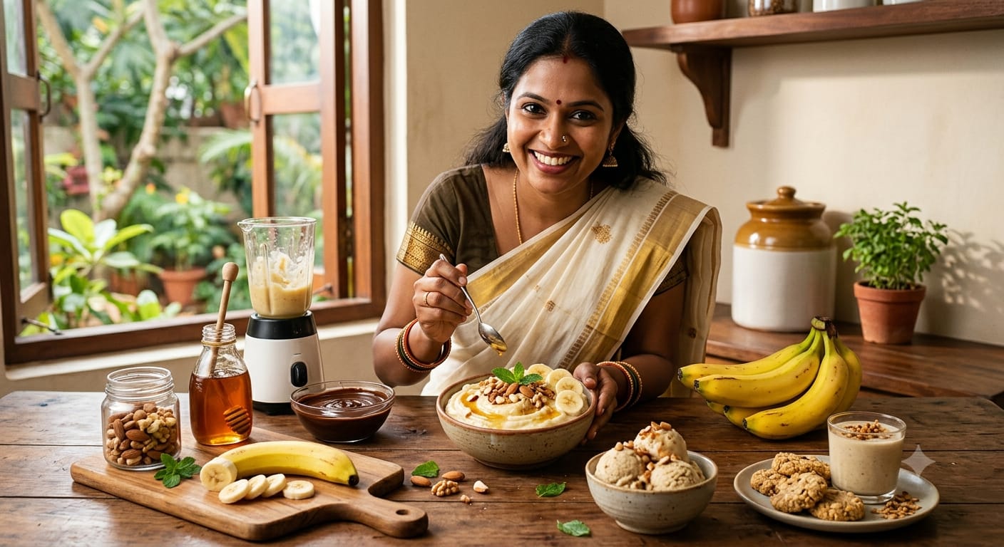 சுவையும் ஆரோக்கியமும் ஒன்னா…? சர்க்கரை பயம் இல்லாம 5 நிமிஷத்துல வாழைப்பழத்தில் அசத்தல் ‘டெசர்ட்’… குழந்தைகளுக்குப் பிடிச்ச ஹெல்தி ஸ்வீட் வீட்லயே செய்யலாம்…!