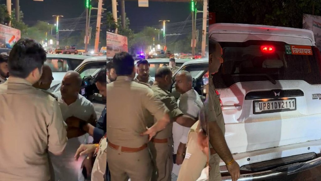 “உன் சீருடையை கழட்டிடுவேன்”… காரை நிறுத்தியதால் டென்ஷன் ஆன பாஜக எம்எல்ஏ… கூட்டத்தின் நடுவே டிஎஸ்பிக்கு பகிரங்க மிரட்டல்… சமாதானம் செய்த அதிகாரி… வைரலாகும் வீடியோ…!!