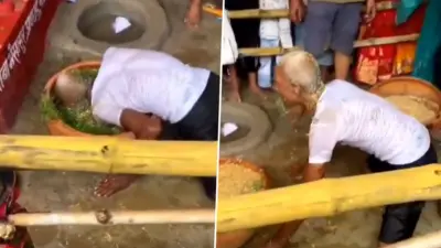 “மாடாக மாறும் மனிதர்! வருஷத்துல அந்த ஒரு நாள் வந்தா மட்டும் போதும்….!” எருமை மாடா மாறி புல்லை மெல்லும் பெரியவர்….. பின்னணியில் என்ன….???