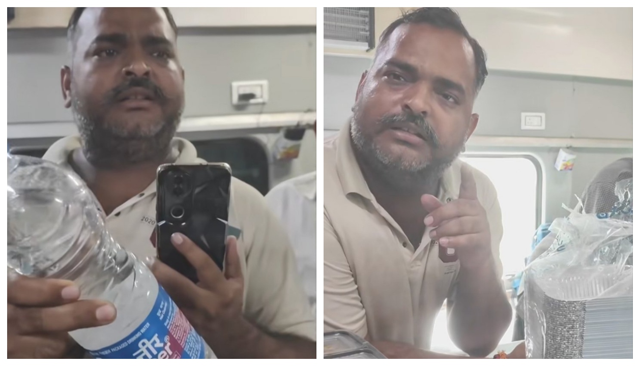 “14 ரூபாய் தண்ணீருக்கு 20 ரூபாயா?” என்னை யாரும் ஒன்னும் பண்ண முடியாது!” – ரயிலில் பில் கேட்ட பயணியை மிரட்டிய திமிர்பிடித்த விற்பனையாளர்…!!”