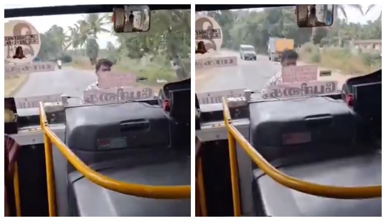 “500 மீட்டர் தூரம் கண்ணாடியில தொங்கிய பயணி!” ஓசூரில் ஓடும் பேருந்தில் நடந்த ஷாக்கிங் சம்பவம்… இணையத்தை அலறவிடும் அதிர்ச்சி காட்சிகள்..!!”