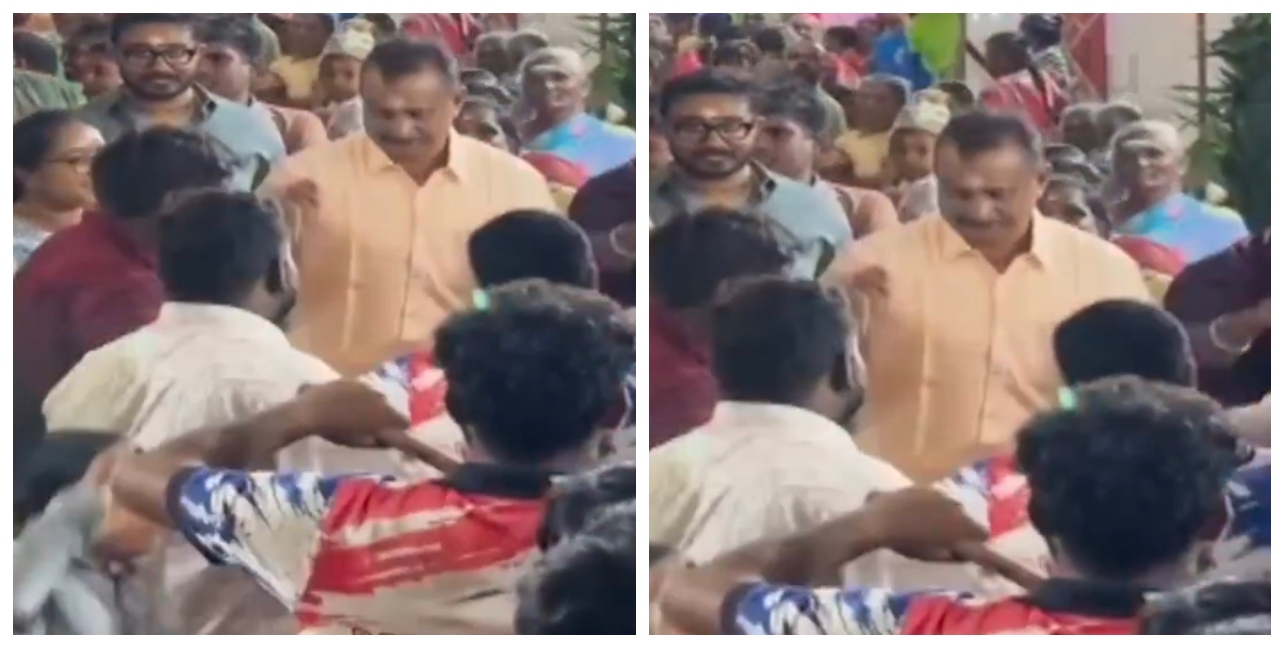 “மனசு எவ்வளவு சந்தோஷமா இருக்காரு….!” மேளச்சத்தம் முழங்க… மக்களோட மக்களாக மாஸ் நடனம்  போட்ட எஸ்பி வேலுமணி…. கோவையில் வைரலாகும் வீடியோ….!!