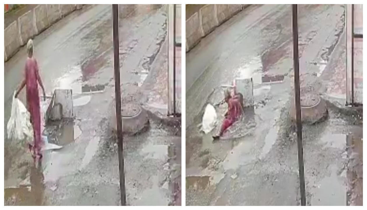 “நடுரோட்டில் திறந்த கிடந்த மரணப் குழி!” சாக்கடையில் விழுந்த மூதாட்டி.. மாநகராட்சியின் பயங்கர அலட்சியத்தால் கொதித்தெழுந்த பொதுமக்கள்.. பகீர் வீடியோ..!!”