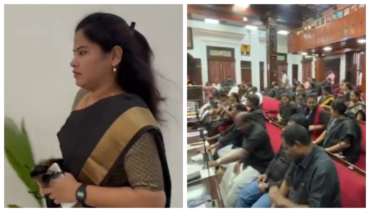 “இரண்டு மாதங்களாக முடங்கிய நிதி!” கறுப்புச் சட்டையில் கொதித்தெழுந்த திமுக மேயர்… தவெக அரசுக்கு எதிராக நகர்மன்றத்தில் அரங்கேறிய அதிரடிப் போராட்டம்…!!”
