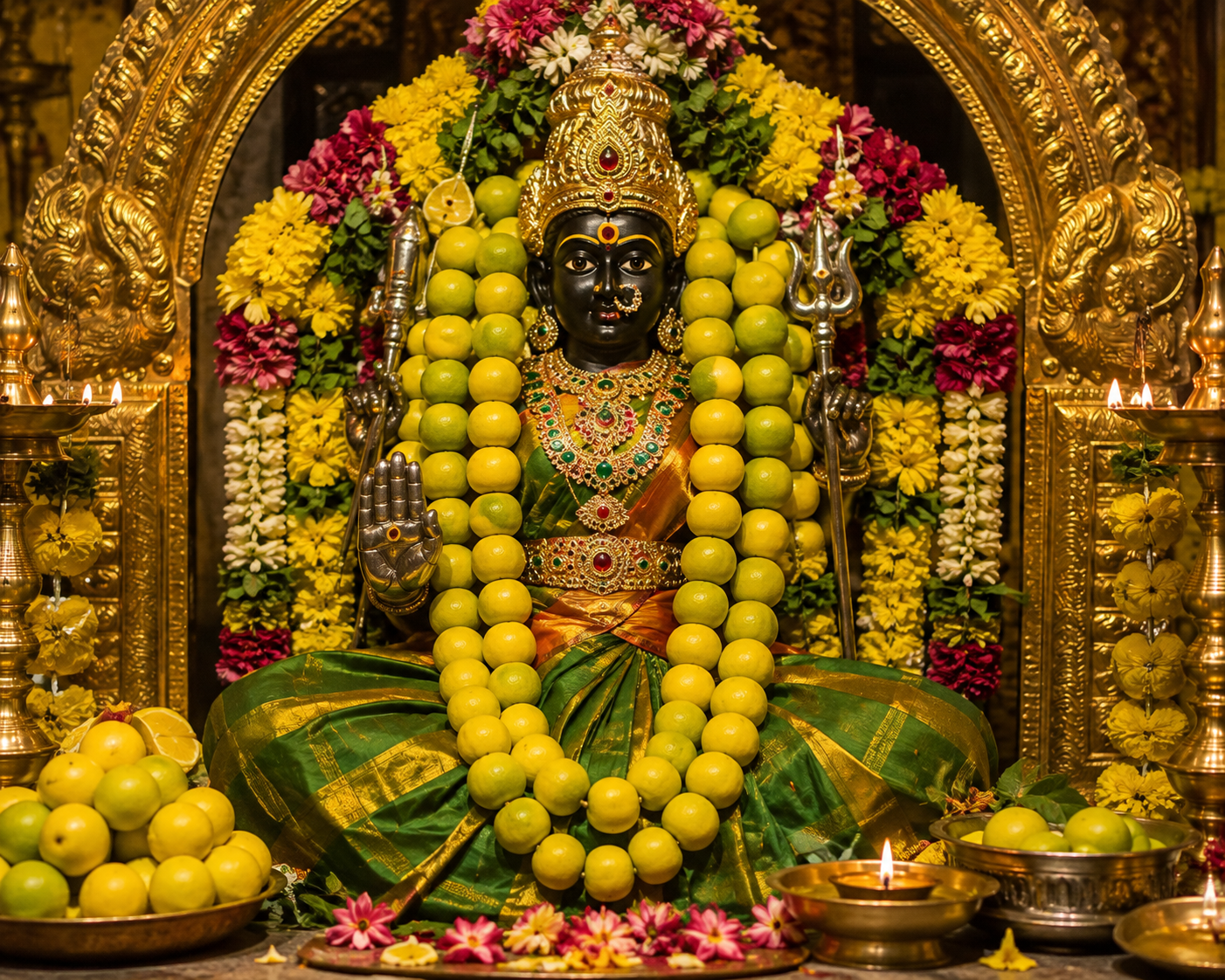 வேண்டுதல் நிறைவேற அம்மனுக்கு எலுமிச்சை மாலை…! எந்த நாளில் சாத்தினால் என்ன பலன் கிடைக்கும் தெரியுமா…? ஆடி மாதத்தில் செய்யப்படும் இந்த வழிபாட்டின் சிறப்பு இதோ…!