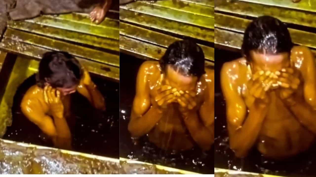 “கடுகு எண்ணெயில் குளிக்கும் இளைஞர்…” நாம வாங்குற  எண்ணெய் இப்படித்தான் தயாரிக்கப்படுதா?” இணையத்தில் அதிர்ச்சியை ஏற்படுத்திய பகீர் காட்சி.. அதிர்ச்சியில் உறைந்த நெட்டிசன்கள்…!!