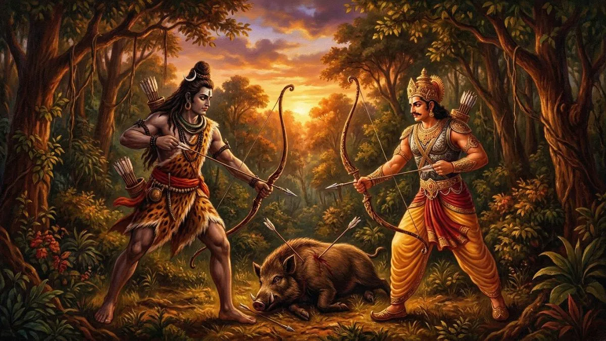 சிவபெருமானும் அர்ஜுனனும் நேருக்கு நேர் மோதிய கதை….! வேடன் உருவில் ஈசன் ஏன் வந்தார்….? கிராதேஸ்வரர் அவதாரத்தின் ரகசியம்…!