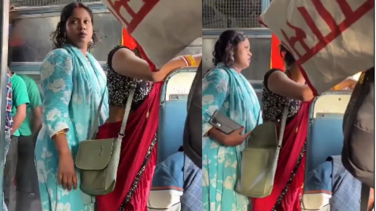 யாராவது பார்க்காங்களோ..! “ரவுண்ட் கட்டி சுத்தி சுத்தி பார்த்த ப்ளூ சுடிதார்”… பக்கத்தில் சேலை கட்டிய பெண்… நைசாக கை வைத்து… அடச்சீ ஒரு பெண்ணே இப்படி பண்ணலாமா..? ஓடும் ரயிலில் ஷாக். அதிர்ச்சி வீடியோ..!