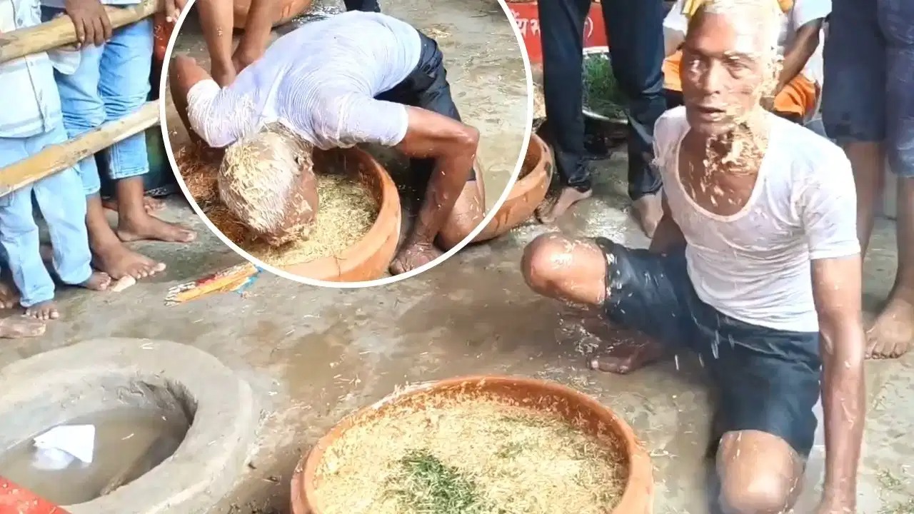 51 வருஷமா நடக்குது…!  “3 வருஷத்துக்கு ஒருமுறை வரும் நாகபஞ்சமி”.. 75 வயது முதியவர் ஆக்ரோஷமாகி மாடு மாதிரி புல் வைகோல் சாப்பிடுவார்… விசித்திர வீடியோ..!
