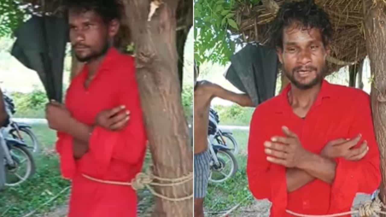 “பெண்ணைக் கடத்த வந்த இளைஞர்….!” அடுத்தவன் பொண்ணுக்கே வலையா….?”  மரத்தில் கட்டி வச்சு செம அடி… தப்பி ஓடிய நண்பன்…. பரபரப்பு சம்பவம்….!!