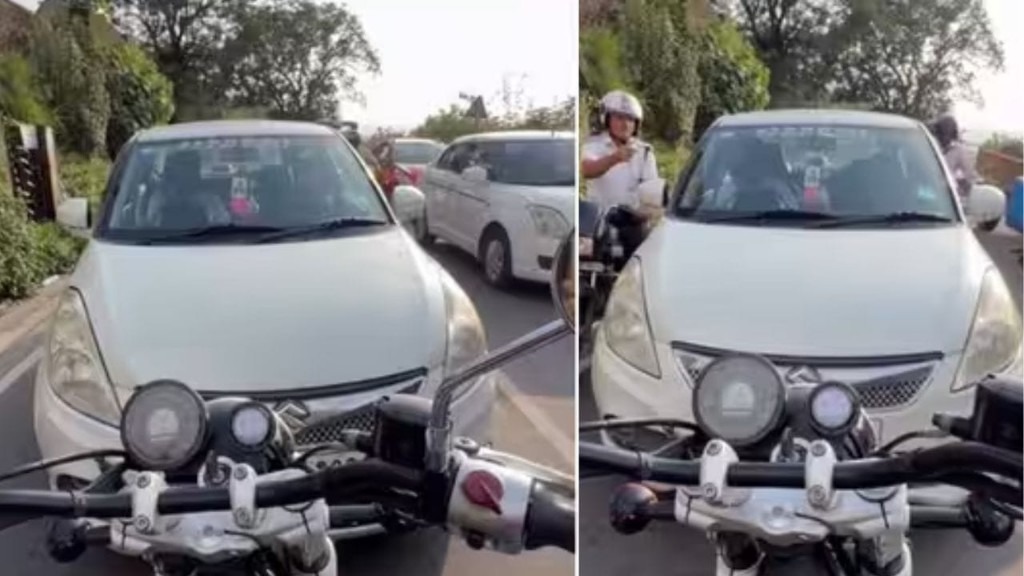 திமிருக்கு கிடைத்த வெகுமதி…! “ராங் ரூட்டில் வந்துட்டு நடு ரோட்டில் அங்கேயும் இங்கேயும் நகர முடியாமல் சிக்கிய டிரைவர்”… புல்லட் பைக்கில் வந்து பாடம் புகட்டிய வாலிபர்… அந்த என்ட்ரி தான் மாஸ்… வைரல் வீடியோ…!!!
