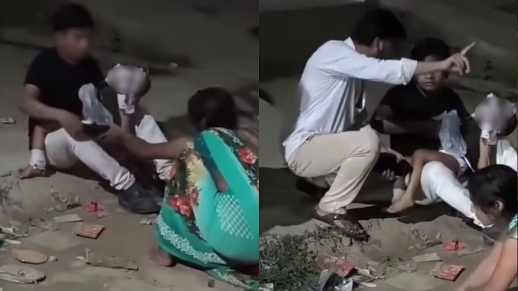 உயிருக்கு போராடும் குழந்தை..! ஆக்சிஜன் மாஸ்கோடு மடியில் வைத்திருக்கும் தந்தை… ஹாஸ்பிடலுக்கு வெளியே கதறி துடிக்கும் தாய்… நெஞ்சை உலுக்கும் கொடூர வீடியோ…!