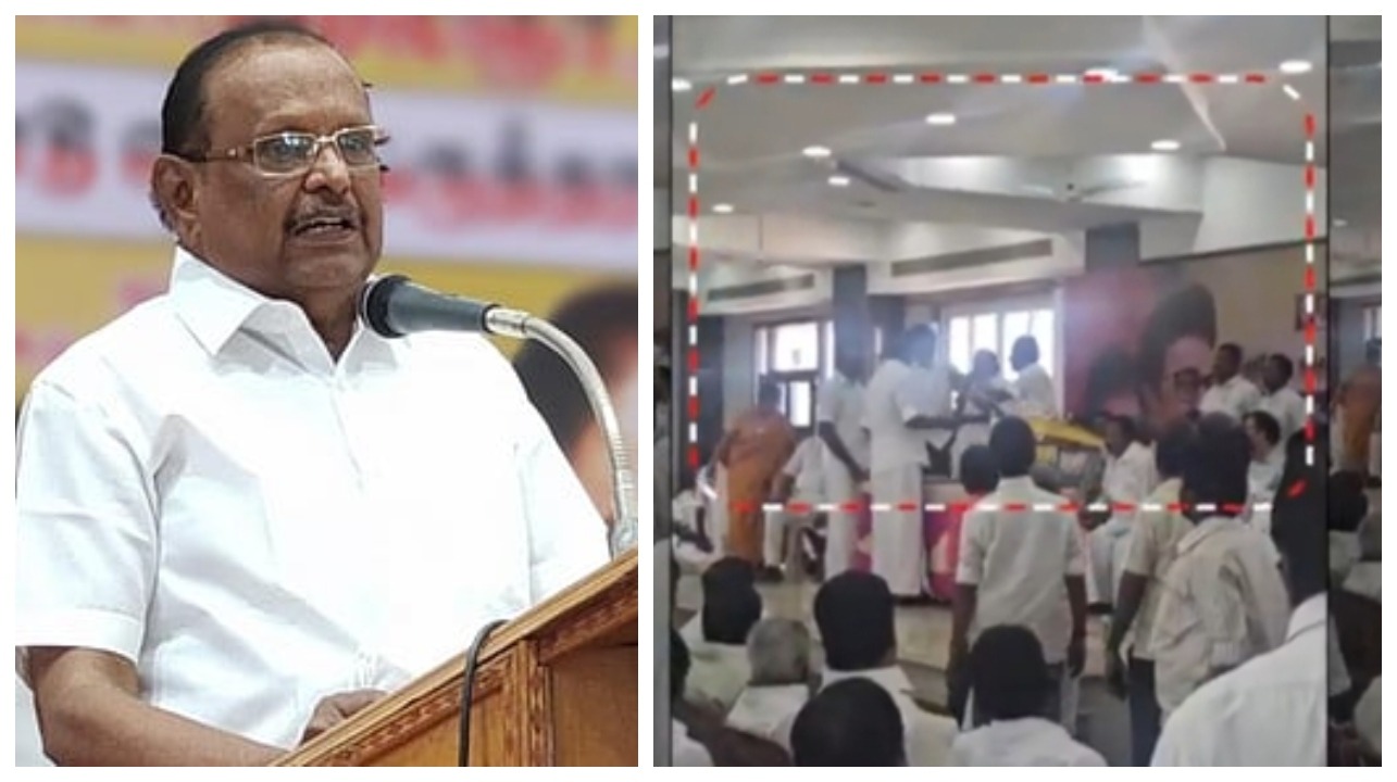 தவெக ஜெயிக்க உன்னுடைய மகன் தான் காரணம்…! “EX. எம்எல்ஏ வை நேரடியாகவே சாடிய ரகுபதி”… திமுக கூட்டத்தில் வெடித்த பகிரங்க மோதல்… வைரலாகும் பரபரப்பு வீடியோ….!!!