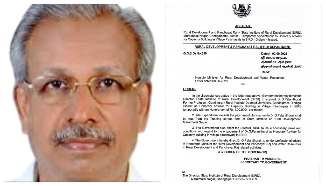 “மாதம் ரூ.1 லட்சம் சம்பளத்தில் அதிரடி நியமனம்!” – ஊரக வளர்ச்சித்துறையைக் கையில் எடுக்கும் காந்திகிராமப் பேராசிரியர் பலணித்துறை…!!”
