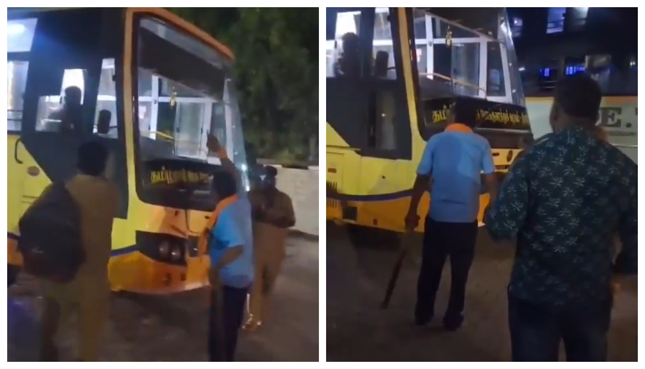 “மாட்டுத்தாவணி பேருந்து நிலையத்தில் பகீர்!” – இரும்பு கம்பியுடன் அரசு பேருந்து ஓட்டுநர் மீது பாய்ந்த நபர்… வைரலாகும் திகில் வீடியோ…!!”