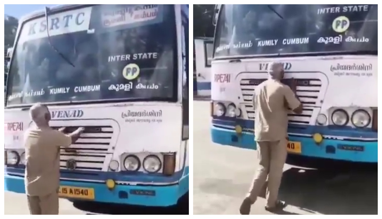 ‘இந்த பஸ்ஸை விட்டுப் போக மனசே இல்லையே!’ ஸ்டியரிங்கை முத்தமிட்டு, டயர்களை தொட்டு வணங்கிய ஓட்டுநர்… ஓய்வு நாளில் பஸ்ஸை கட்டிப்பிடித்து கதறி அழுதார்….!!!