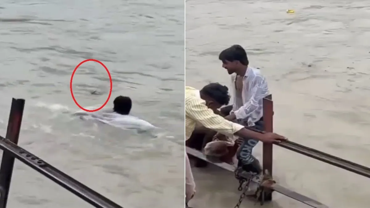 “காசு போடும்போது கண்ட காட்சி”… ஆபத்தான கங்கை நதியின் ஈரோட்டில் உயிருடன் அடித்து செல்லப்பட்ட 70 வயது முதியவர்… யோசிக்காமல்  குதித்து உயிரைக் காத்த இளைஞர்கள்… திகிலான வீடியோ..!
